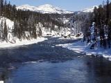 Yellowstone River in the winter with snow